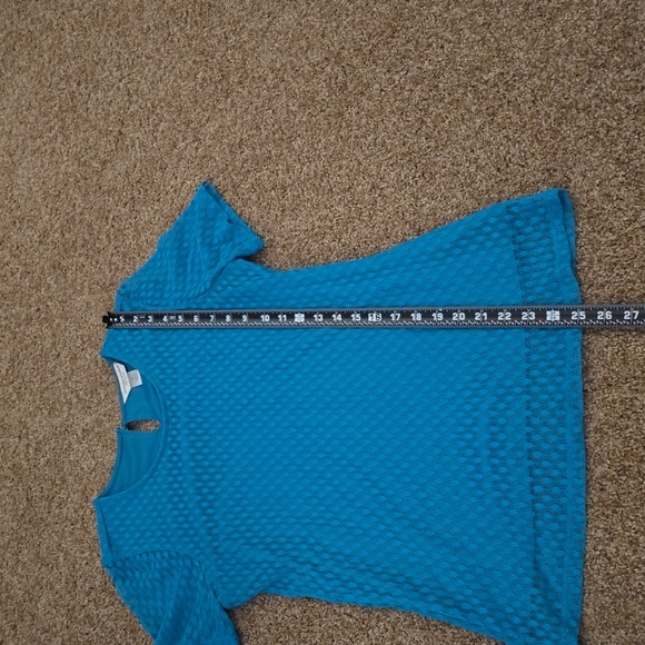 Christopher and Banks Blue Lace Short Sleeve Top, size PS - Picture 6 of 7